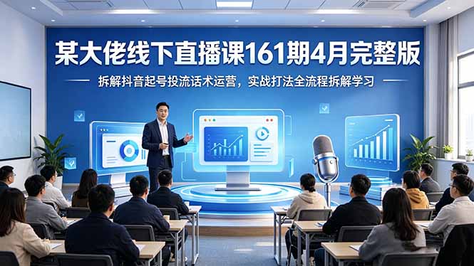 某大佬线下直播课161期4月完整版，拆解抖音起号投流话术运营，实战打法全流程拆解学习 - 觅资源