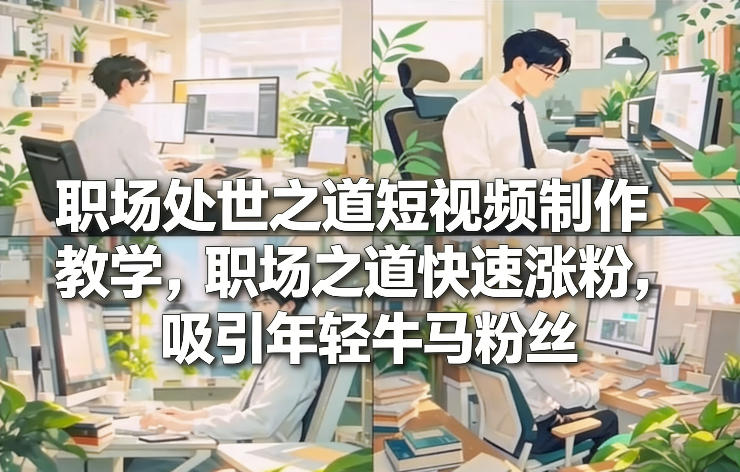 职场处世之道短视频制作教学，职场之道快速涨粉，吸引年轻牛马粉丝|中创学习社