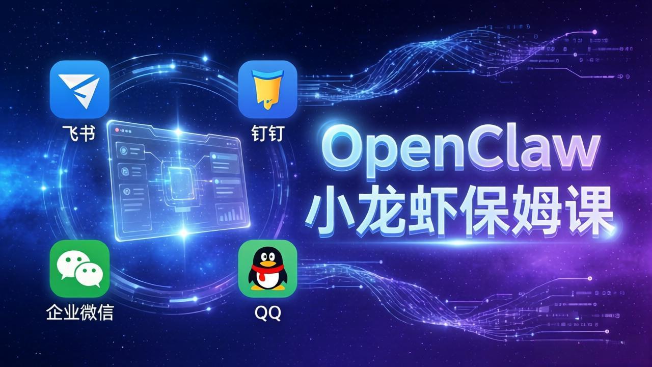 OpenClaw小龙虾保姆课： Windows/macOS/Linux/Docker全系统安装，飞书+钉钉+企业微信+QQ 全接入 - 觅资源