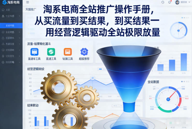 淘系电商全站推广操作手册，从买流量到买结果一用经营逻辑驱动全站极限放量|YX网创