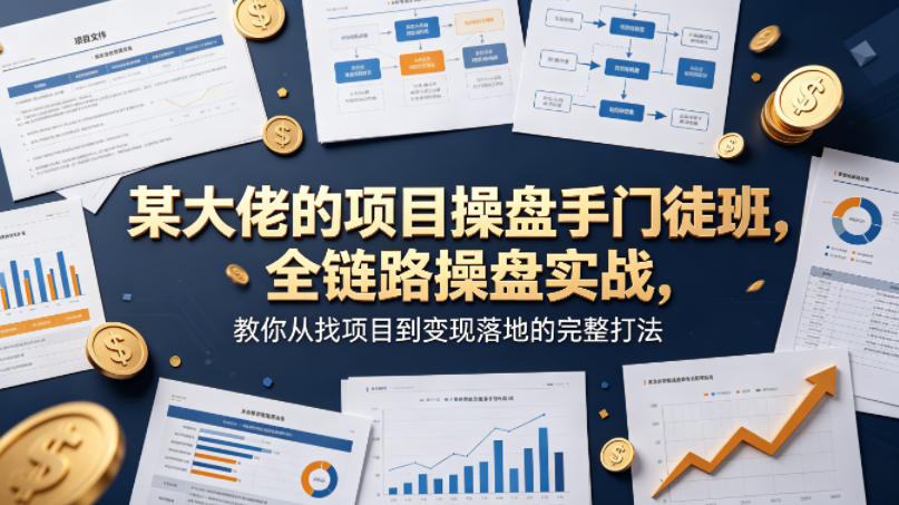 某大佬的项目操盘手门徒班，全链路操盘实战，教你从找项目到变现落地的完整打法 - 觅资源