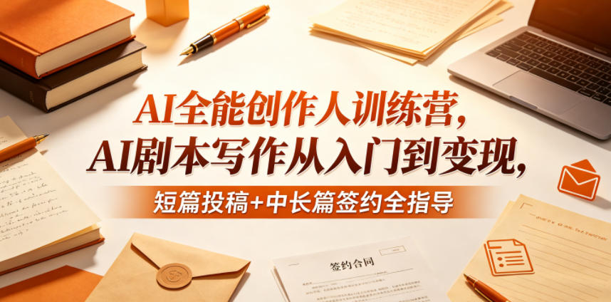 AI全能创作人训练营，AI剧本写作从入门到变现，短篇投稿+中长篇签约全指导 - 觅资源