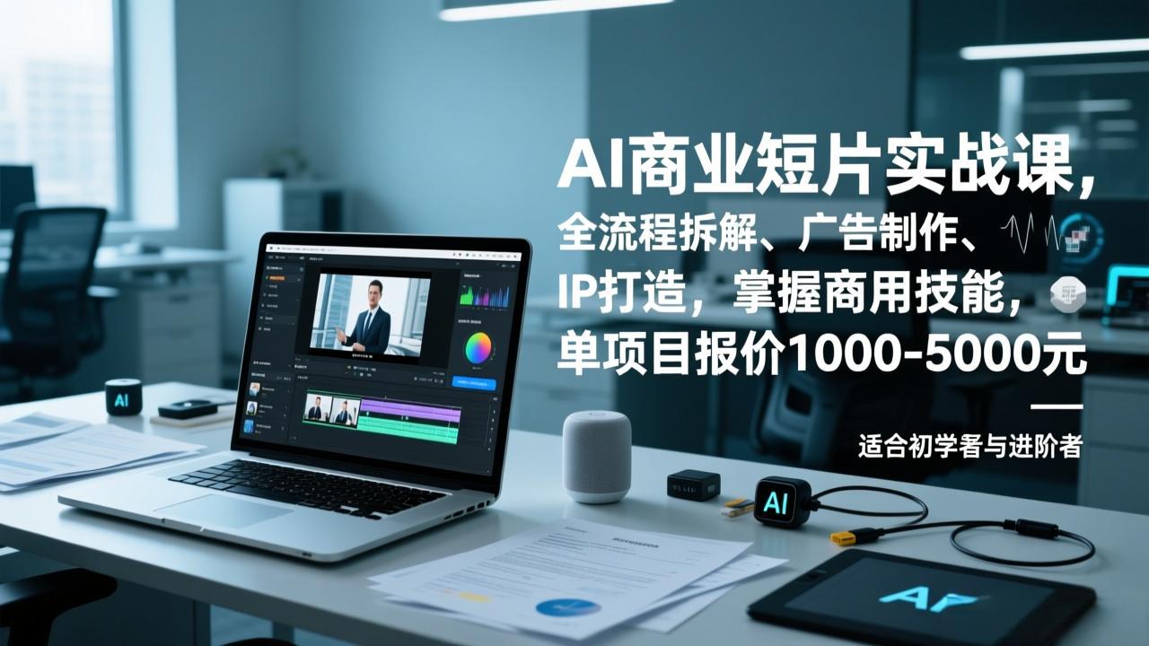 AI商业短片实战课，全流程拆解、广告制作、IP打造，掌握商用技能，单项目报价1000-5000元|YX网创