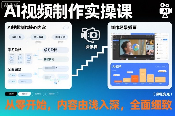 AI视频制作实操课，从零开始，内容由浅入深，全面细致|YX网创