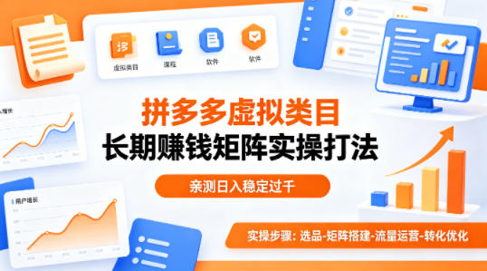 做拼多多虚拟类目想长期賺钱？这套矩阵实操打法，亲测日入稳定过千【揭秘】 - 觅资源