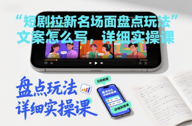 短剧拉新名场面盘点玩法文案怎么写，详细实操课|YX网创