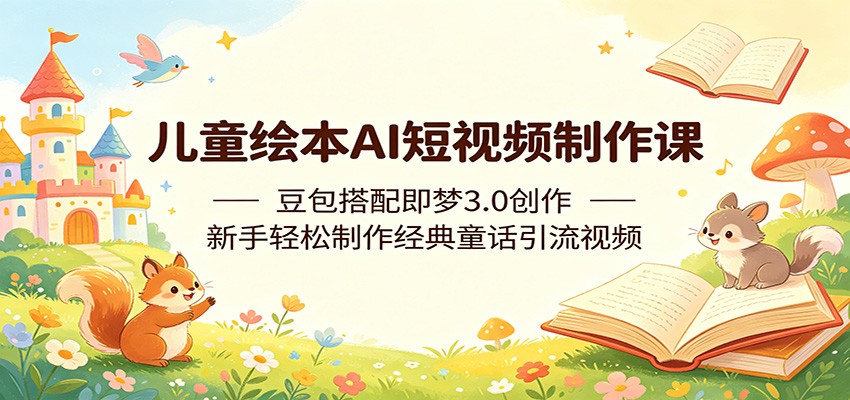 儿童绘本AI短视频制作课：豆包搭配即梦3.0创作，新手轻松制作经典童话引流视频 - 觅资源