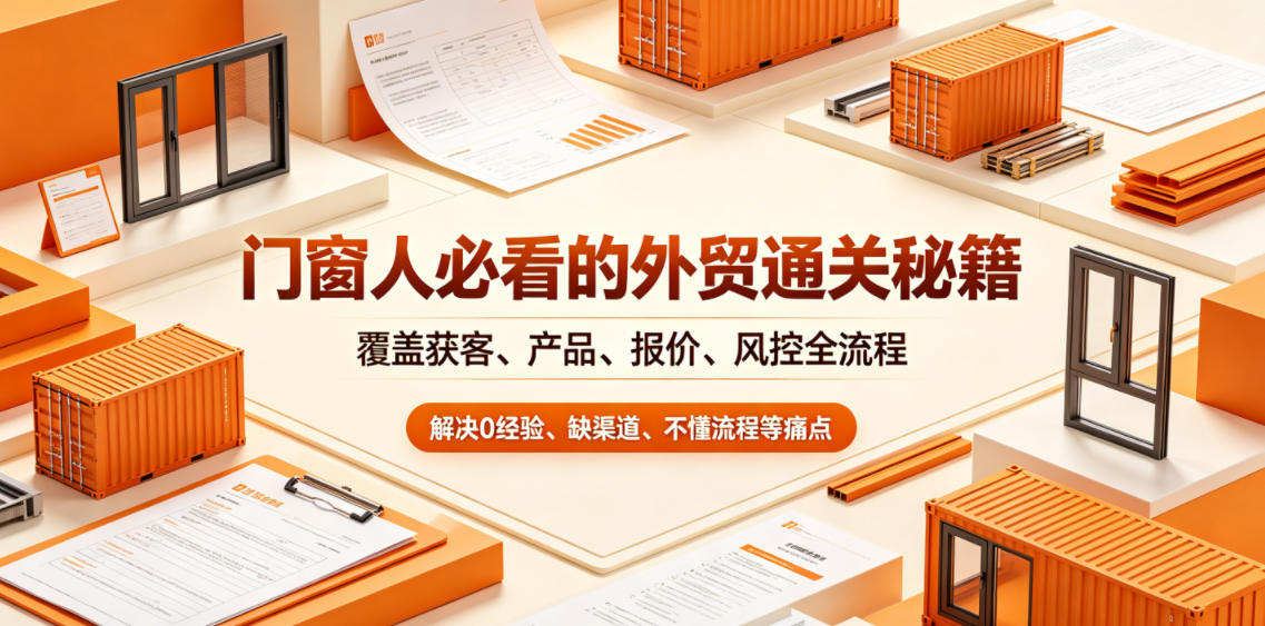 门窗人必看的外贸通关秘籍，块覆盖获客、产品、报价、风控全流程，解决0经验、缺渠道、不懂流程等痛点 - 觅资源