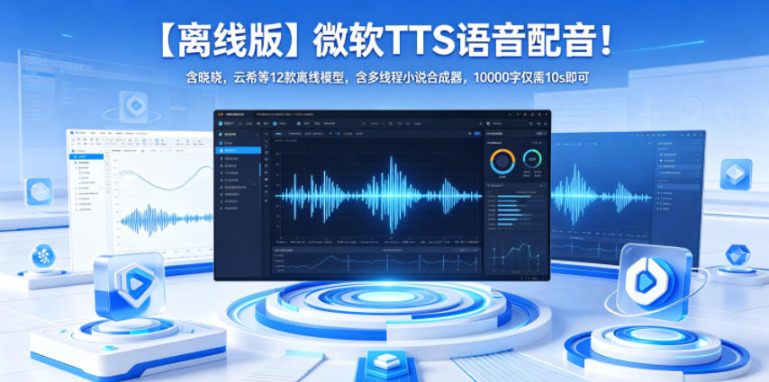 【离线版】微软TTS语音配音！含晓晓，云希等12款离线模型，含多线程小说合成器，10000字仅需10s即可 - 觅资源