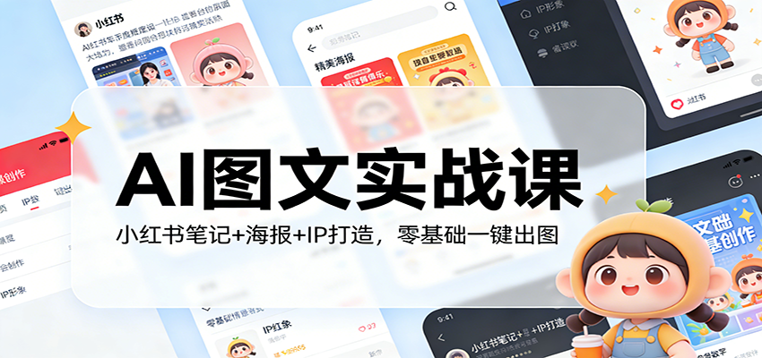 AI图文实战课：小红书笔记+海报+IP打造，零基础一键出图|中创学习社