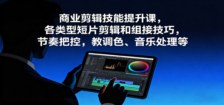 商业剪辑技能提升课，各类型短片剪辑和组接技巧，节奏把控，教调色、音乐处理等|YX网创