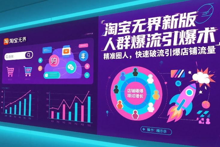 淘宝无界新版人群爆流引爆术，精准圈人，快速破流引爆店铺流量|中创学习社