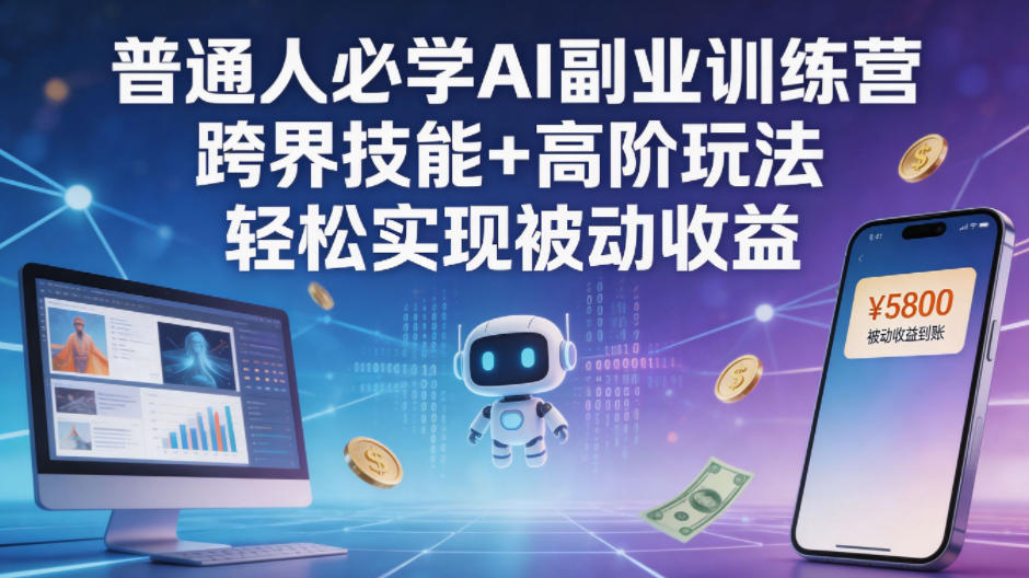普通人必学AI副业训练营跨界技能+高阶玩法轻松实现被动收益 - 觅资源