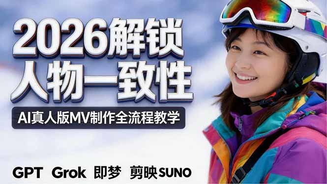 2026独创解锁人物一致性：AI真人版MV制作，不讲空话，不拼概念，全流程实操 - 觅资源