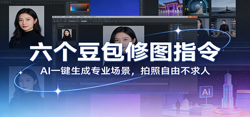 六个豆包修图指令：AI 一键生成专业场景，拍照自由不求人|中创学习社