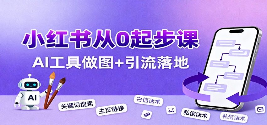 小红书引流从0起步，养号、内容发布、运营、AI工具做图，引流落地|YX网创
