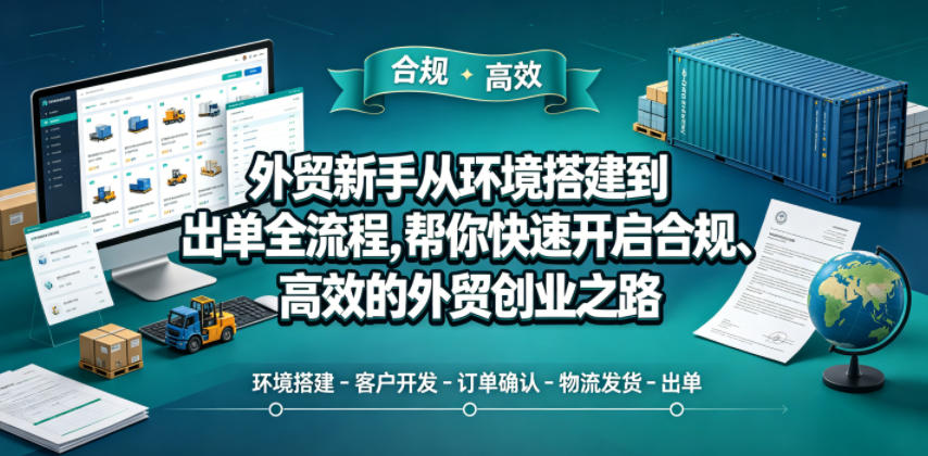 外贸新手从环境搭建到出单全流程，帮你快速开启合规、高效的外贸创业之路 - 觅资源