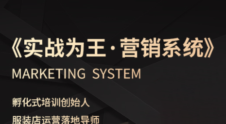老杨·服装老板必修课《实战为王-营销系统》实现业绩被动式增长|YX网创