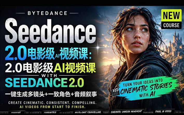 字节跳动的Seedance 2.0 AI电影视频生成制作教程，一键生成多镜头+一致角色+音频叙事-中英字幕 - 觅资源