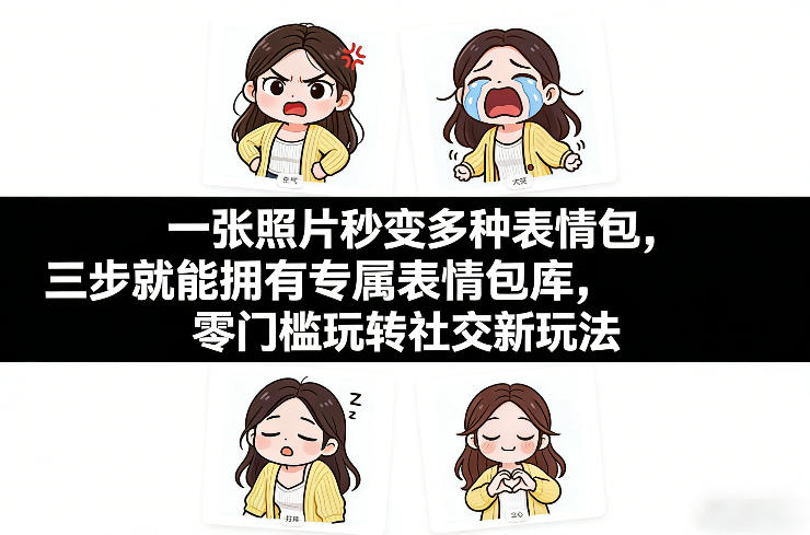 一张照片秒变多种表情包，三步就能拥有专属表情包库，零门槛玩转社交新玩法【文档】|中创学习社