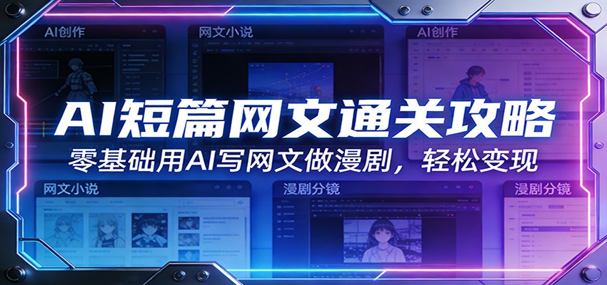 AI短篇网文通关攻略：零基础用AI写网文做漫剧，轻松变现|中创学习社