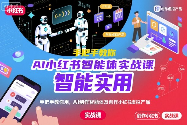 AI小红书智能体实战课，手把手教你用AI制作智能体及创作小红书虚拟产品，提效+内容商业化(更新)|YX网创