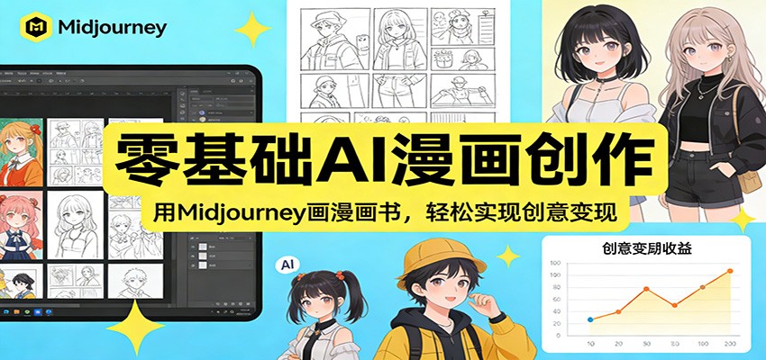 零基础AI漫画创作：用Midjourney画漫画书，轻松实现创意变现|中创学习社