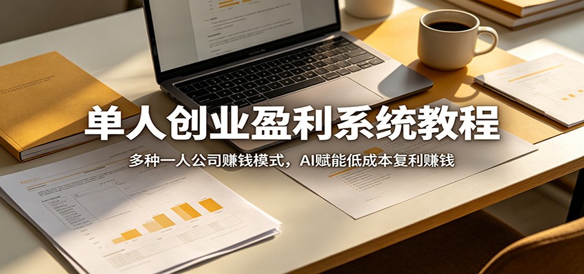 单人创业盈利系统教程：多种一人公司赚钱模式，AI赋能低成本复利赚钱 - 觅资源