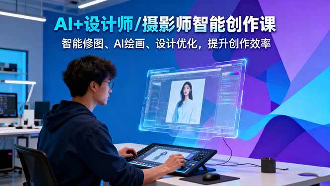 AI+设计师/摄影师智能创作课：智能修图、AI绘画、设计优化，提升创作效率|YX网创