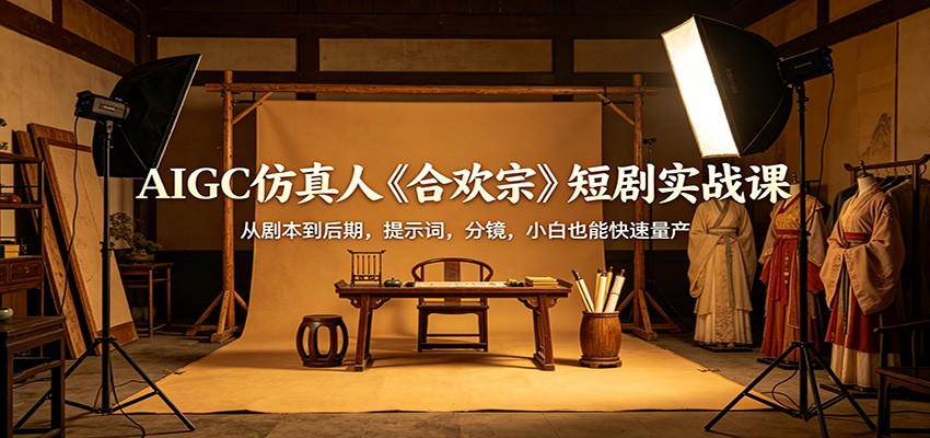 AIGC仿真人《合欢宗》短剧实战课：从剧本到后期，提示词，分镜，小白也能快速量产 - 觅资源