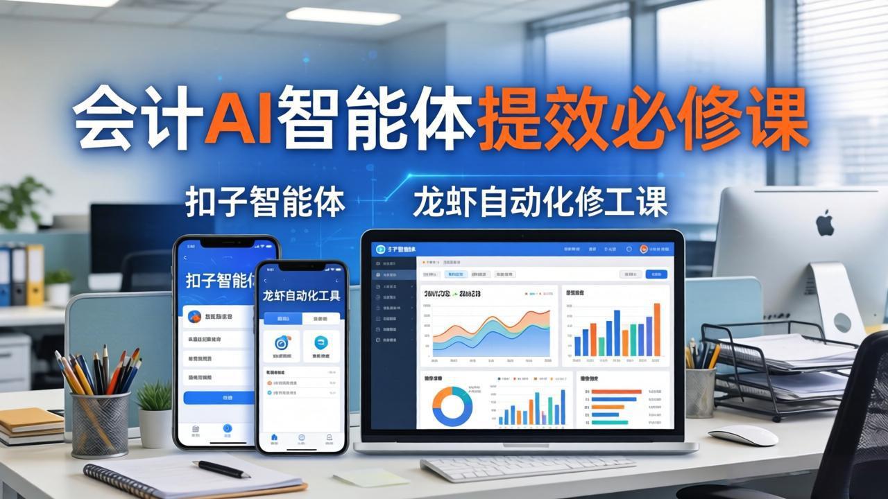 财务会计AI智能体提效必修课：扣子智能体+龙虾自动化+报表分析，一站式提升财务工作效率 - 觅资源