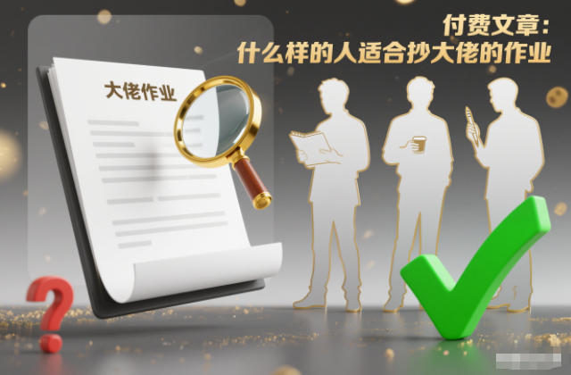 付费文章：什么样的人适合抄大佬的作业？|YX网创