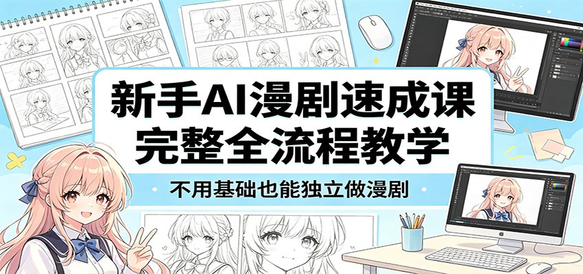 新手AI漫剧速成课：完整全流程教学，不用基础也能独立做漫剧 - 觅资源