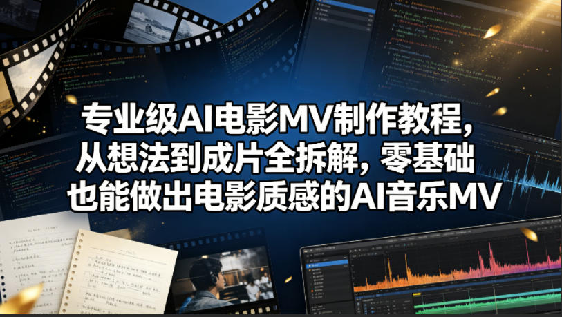 专业级AI电影MV制作教程，从想法到成片全拆解，零基础也能做出电影质感的AI音乐MV - 觅资源