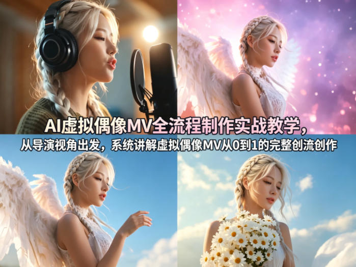 AI虚拟偶像MV全流程制作实战教学，从导演视角出发，系统讲解虚拟偶像MV从0到1的完整创作流程 - 觅资源