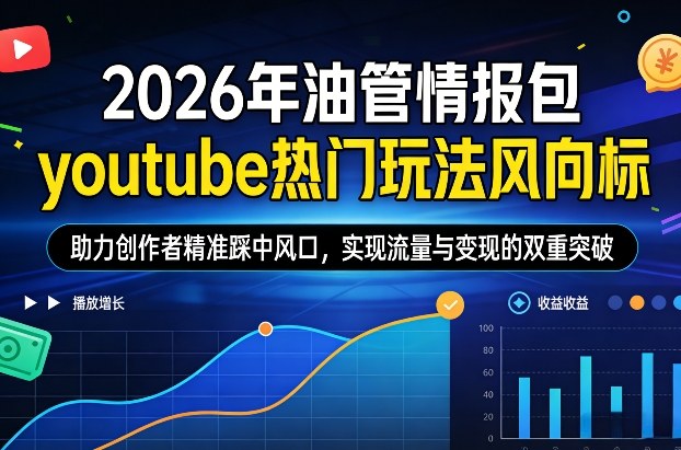 2026年油管情报包，youtube热门玩法风向标，助力创作者精准踩中风口，实现流量与变现的双重突破(更新0330) - 觅资源