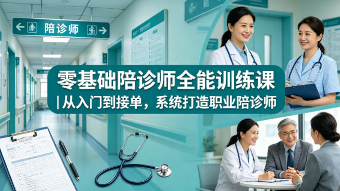 零基础陪诊师全能训练课｜从入门到接单，系统打造职业陪诊师 - 觅资源