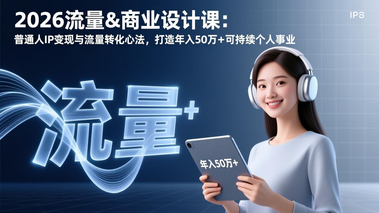 2026流量&商业设计课：普通人IP变现与流量转化心法，打造年入50万+可持续个人事业|中创学习社