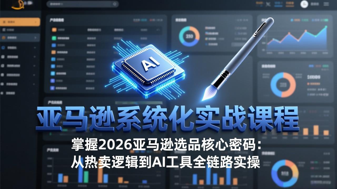 亚马逊系统化实战课-更新3月：2026最新选品方法论，从热卖原因分析到AI作图，提升选品成功率 - 觅资源