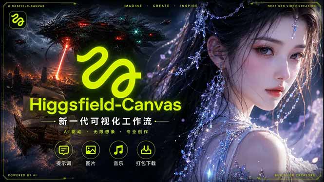 Higgsfield Canvas AI视频制作详解，节点式工作流搭建，重构新式视频创作完整教程 - 觅资源