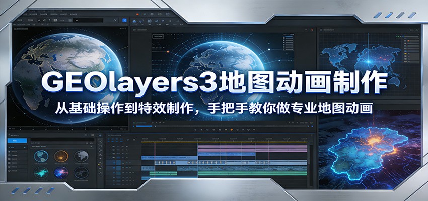 GEOlayers3地图动画制作：从基础操作到特效制作，手把手教你做专业地图动画|中创学习社