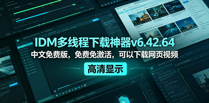 IDM多线程下载神器v6.42.64中文免费版，免费免激活，可以下载网页视频(例如飞书文档内的视频) - 觅资源