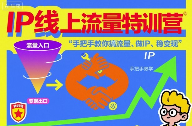IP线上流量特训营，手把手教你搞流量、做IP、稳变现|YX网创