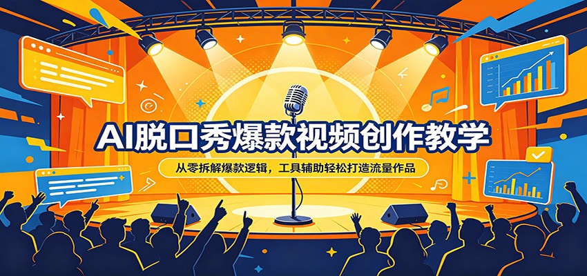 AI脱口秀爆款视频创作教学：从零拆解爆款逻辑，工具辅助轻松打造流量作品 - 觅资源