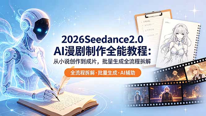 2026Seedance2.0 AI制作全能教程：从小说创作到成片，批量生成全流程拆解 - 觅资源