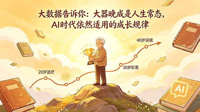 付费文章：大数据告诉你：大器晚成是人生常态，AI 时代依然适用的成长规律 - 觅资源