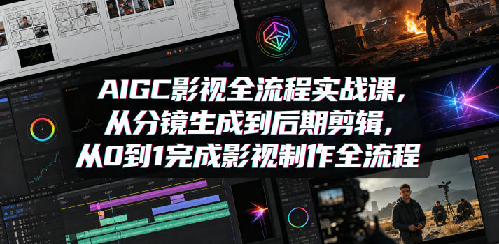 AIGC影视全流程实战课，从分镜生成到后期剪辑，从0到1完成影视制作全流程 - 觅资源