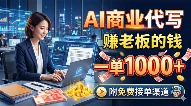 AI商业代写，赚老板的钱，一单1000+，附免费接单渠道 - 觅资源