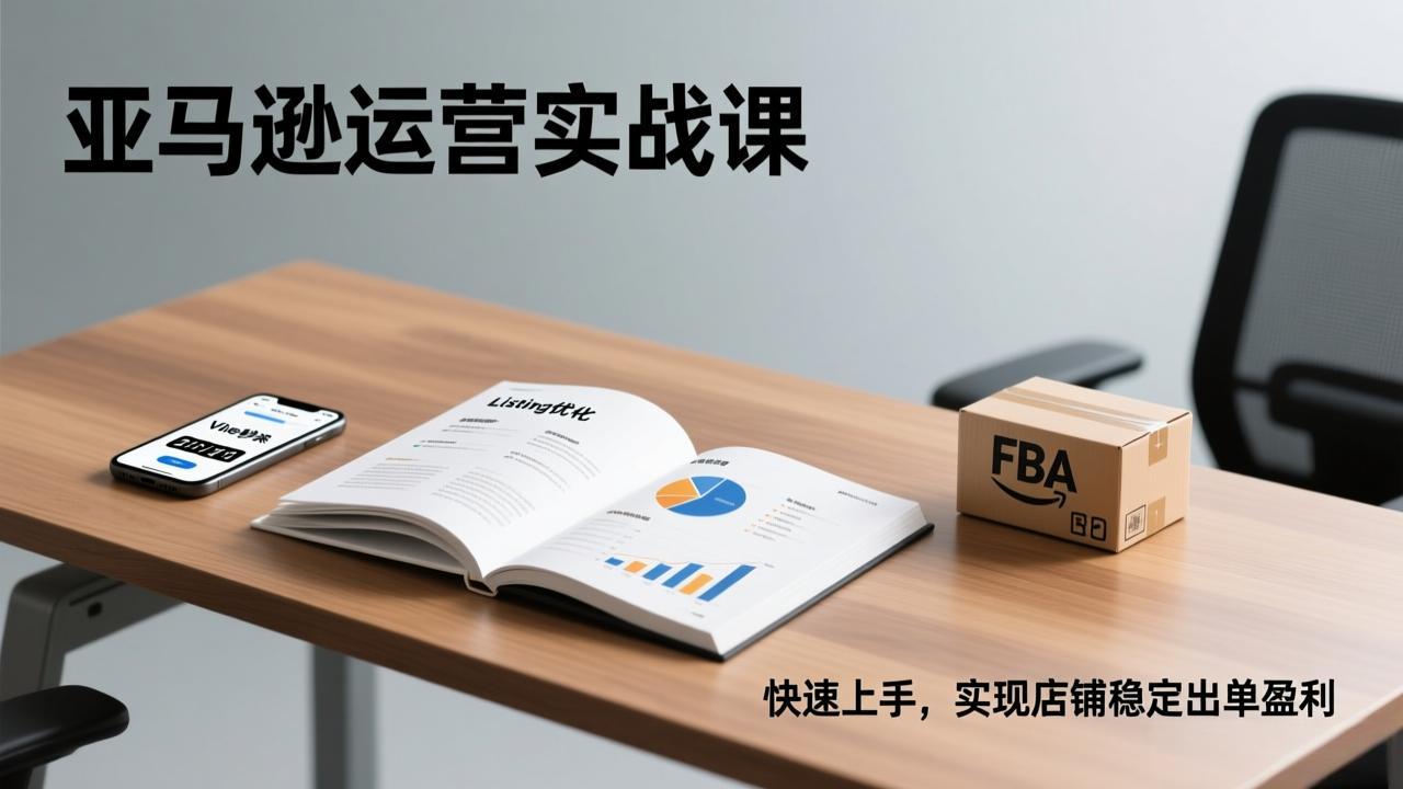 亚马逊运营实战课，Listing优化、Vine秒杀、FBA发货，快速上手，实现店铺稳定出单盈利|中创学习社