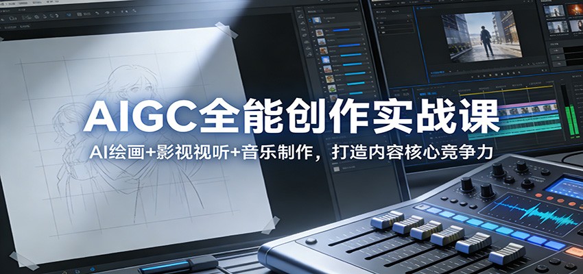 AIGC全能创作实战课：AI绘画+影视视听+音乐制作，打造内容核心竞争力|中创学习社